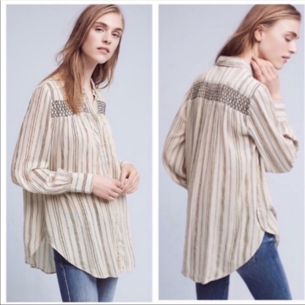 Floreat for Anthropologie button down blouse